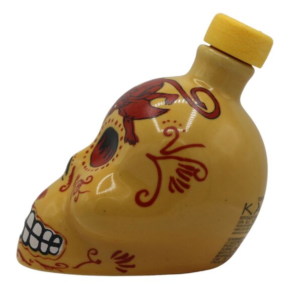 Gold KAH Reposado Hand Painted Sugar Skull Tequila Bottle *Empty Bottle* 50 ml - Picture 7 of 7